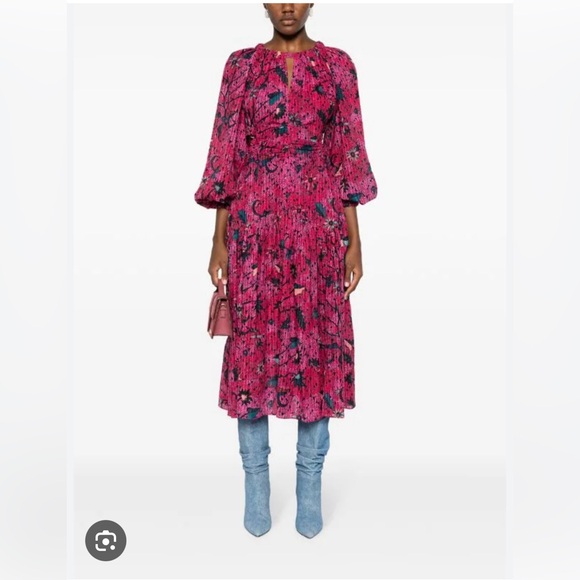 Ulla Johnson Helia Ruched Printed Cotton Midi Dress - Picture 3 of 11